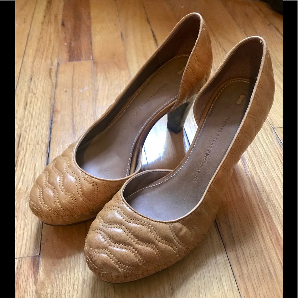 Anthropologie Schuler Sons Mustard Yellow Heel 6.5